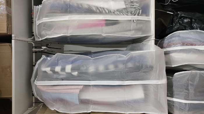 Фотография покупателя товара Чехол для одежды плотный объёмный Доляна, 60×110×30 см, PEVA, цвет белый - Фото 2