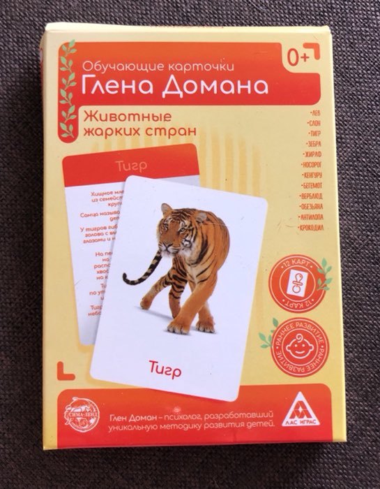 Фотография покупателя товара Обучающие карточки по методике Глена Домана «Животные жарких стран», 12 карт, А6, в коробке - Фото 2