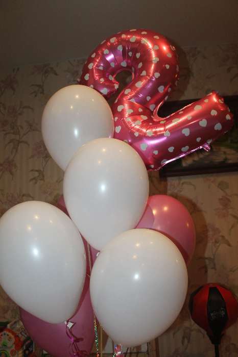 Фотография покупателя товара Букет из шаров «Цифра 2», фольга, латекс, набор 9 шт., цвет розовый, виды МИКС - Фото 7