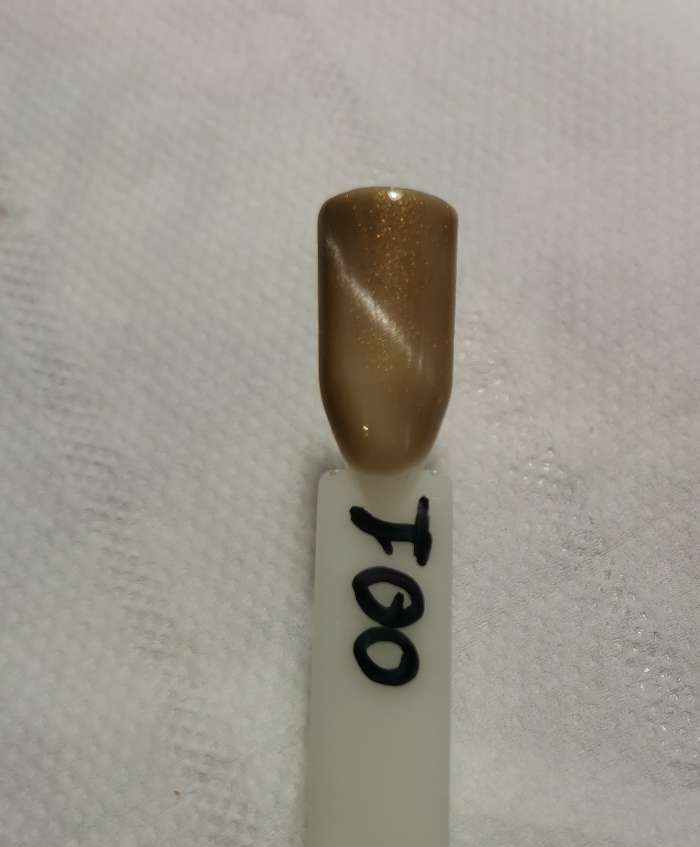 Фотография покупателя товара Гель-лак для ногтей 3D, трёхфазный LED/UV, под магнит, 10мл, цвет 7-010 хамелеон золотой - Фото 4