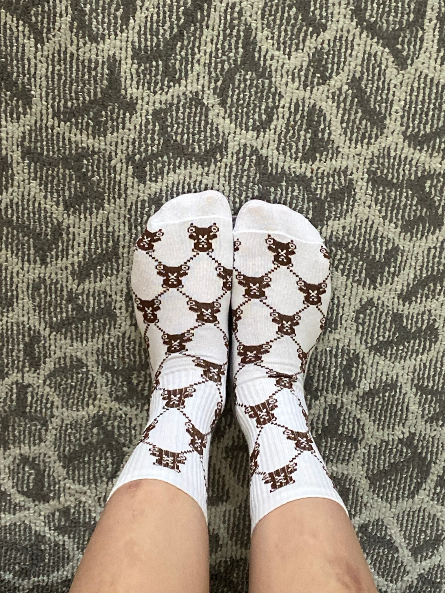 Фотография покупателя товара Носки женские, белые, принт мишки, размер 23-25 см (37-40) - Фото 1