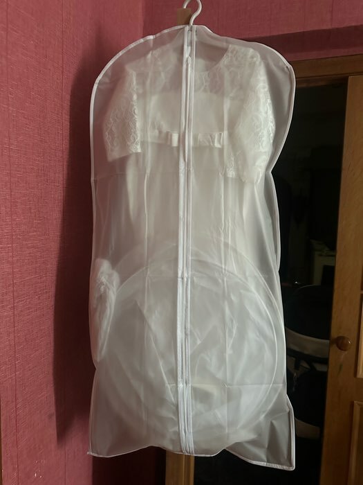 Фотография покупателя товара Чехол для одежды Доляна, плотный, 60×100 см, цвет белый, прозрачный - Фото 1