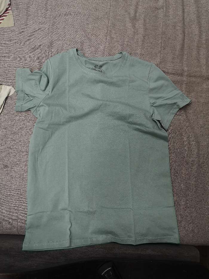 Фотография покупателя товара Футболка женская MIST basic, размер 40-42, серо-зеленый - Фото 1