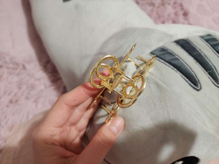 Фотография покупателя товара Крабик для волос «Либерти», кольца, 7.5 см, золотистый - Фото 1