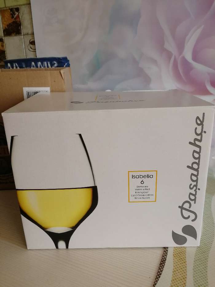 Фотография покупателя товара Набор стеклянных бокалов для вина Isabella, 350 мл, 6 шт - Фото 3