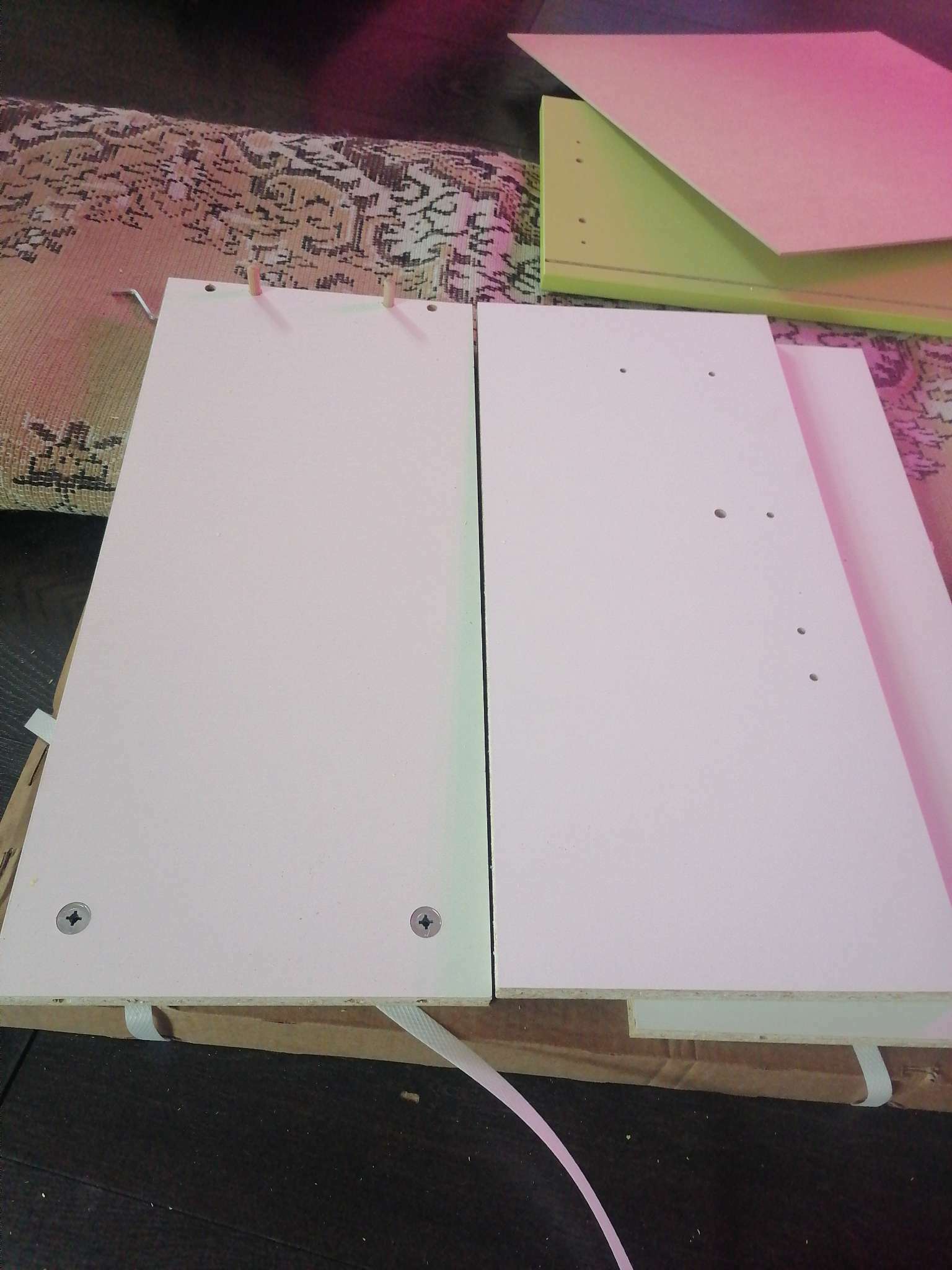 Фотография покупателя товара Кровать-чердак Polini kids Simple, с письменным столом и шкафом, цвет белый-зелёный