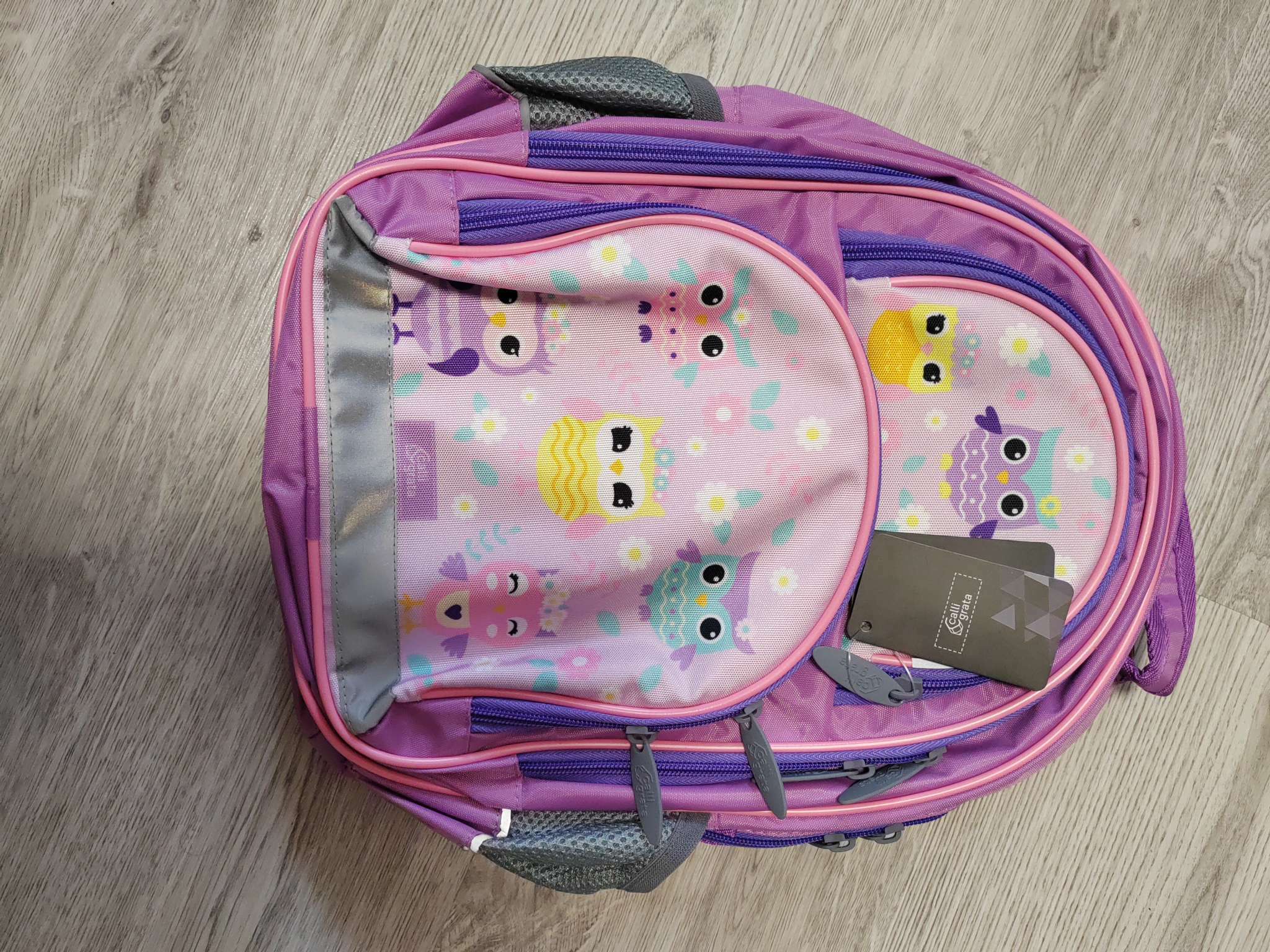 Фотография покупателя товара Рюкзак школьный, 36 х 23 х 13 см, эргономичная спинка, Calligrata П "Совушка", сиреневый