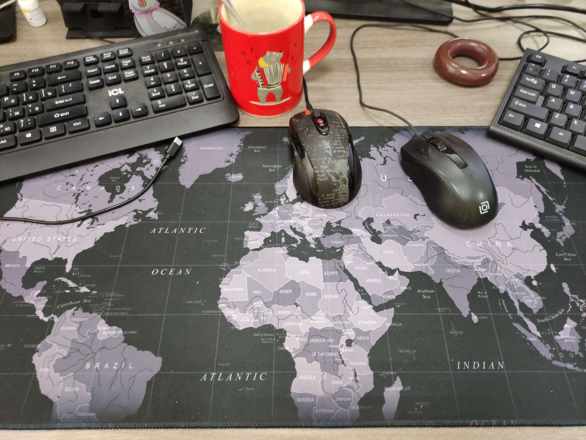 Фотография покупателя товара Коврик для компьютерной мыши «Карта», 30×80 см - Фото 2