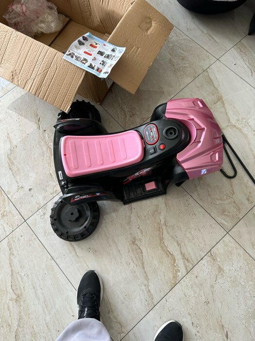 Фотография покупателя товара Электромобиль «Квадроцикл», свет, AUX, розовый - Фото 6