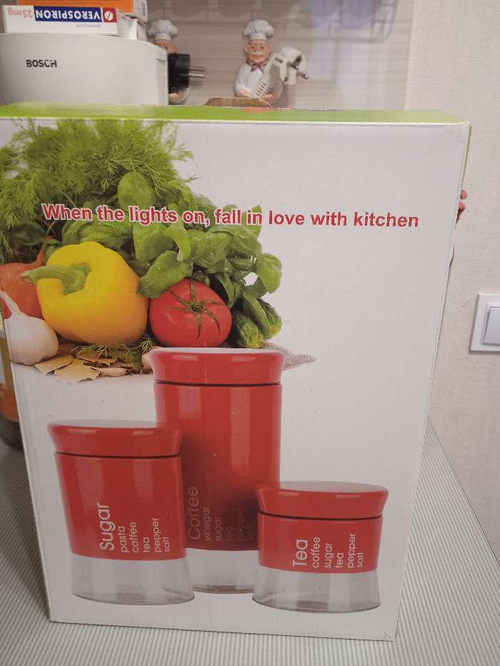 Фотография покупателя товара Набор банок стеклянных для сыпучих «Трио», 3 предмета: 350/550/750 мл, 9.5×10.5/15/19.8 см, чёрный - Фото 5