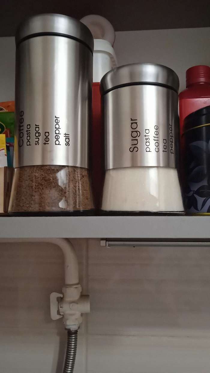 Фотография покупателя товара Набор банок стеклянных для сыпучих «Трио», 3 предмета: 350/550/750 мл, 9.5×10.5/15/19.8 см, чёрный - Фото 8