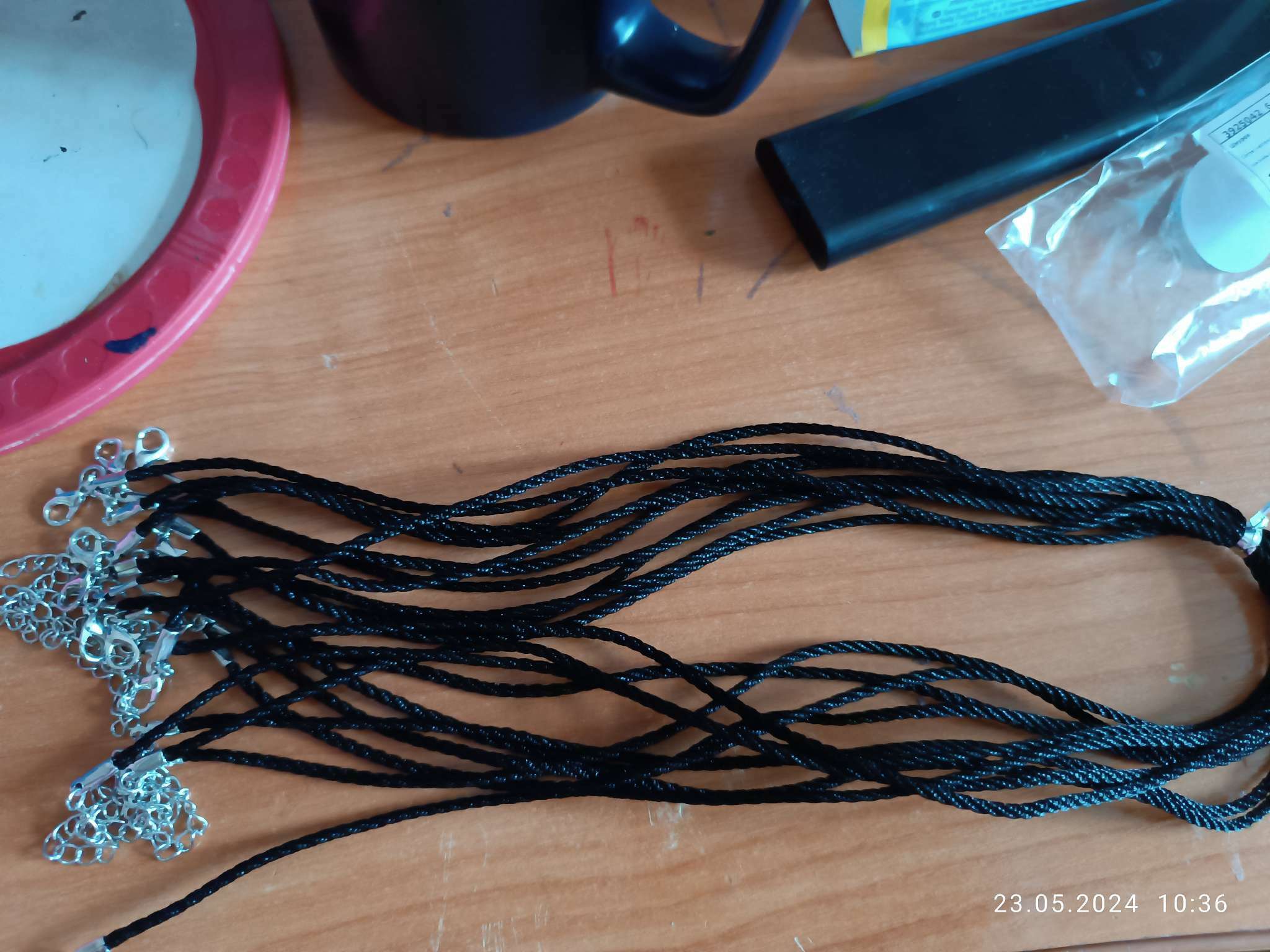 Фотография покупателя товара Шнурок нейлоновый d=2 мм, канатное плетение, 45 см, цвет чёрный
