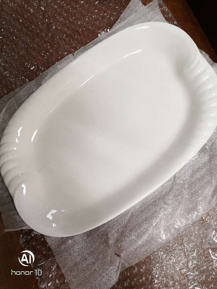 Фотография покупателя товара Блюдо фарфоровое прямоугольное White Label, 30×19 см, цвет белый - Фото 1
