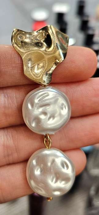 Фотография покупателя товара Серьги с жемчугом «Гермиона», цвет белый в золоте