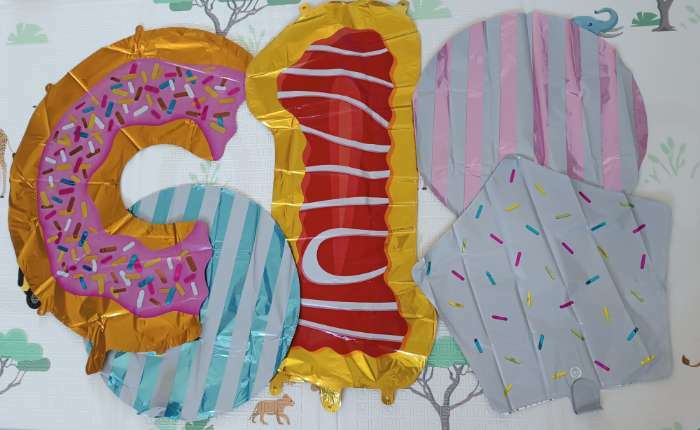 Фотография покупателя товара Набор воздушных шаров «6 лет, пончик», фольга, 5 шт. - Фото 1