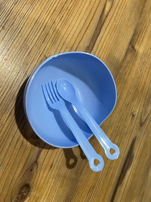 Фотография покупателя товара Набор детской посуды, 3 предмета: миска 250 мл, ложка, вилка, от 5 мес., цвета МИКС - Фото 1