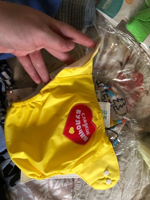 Фотография покупателя товара Многоразовый подгузник «Сладкие булочки», цвет жёлтый - Фото 2