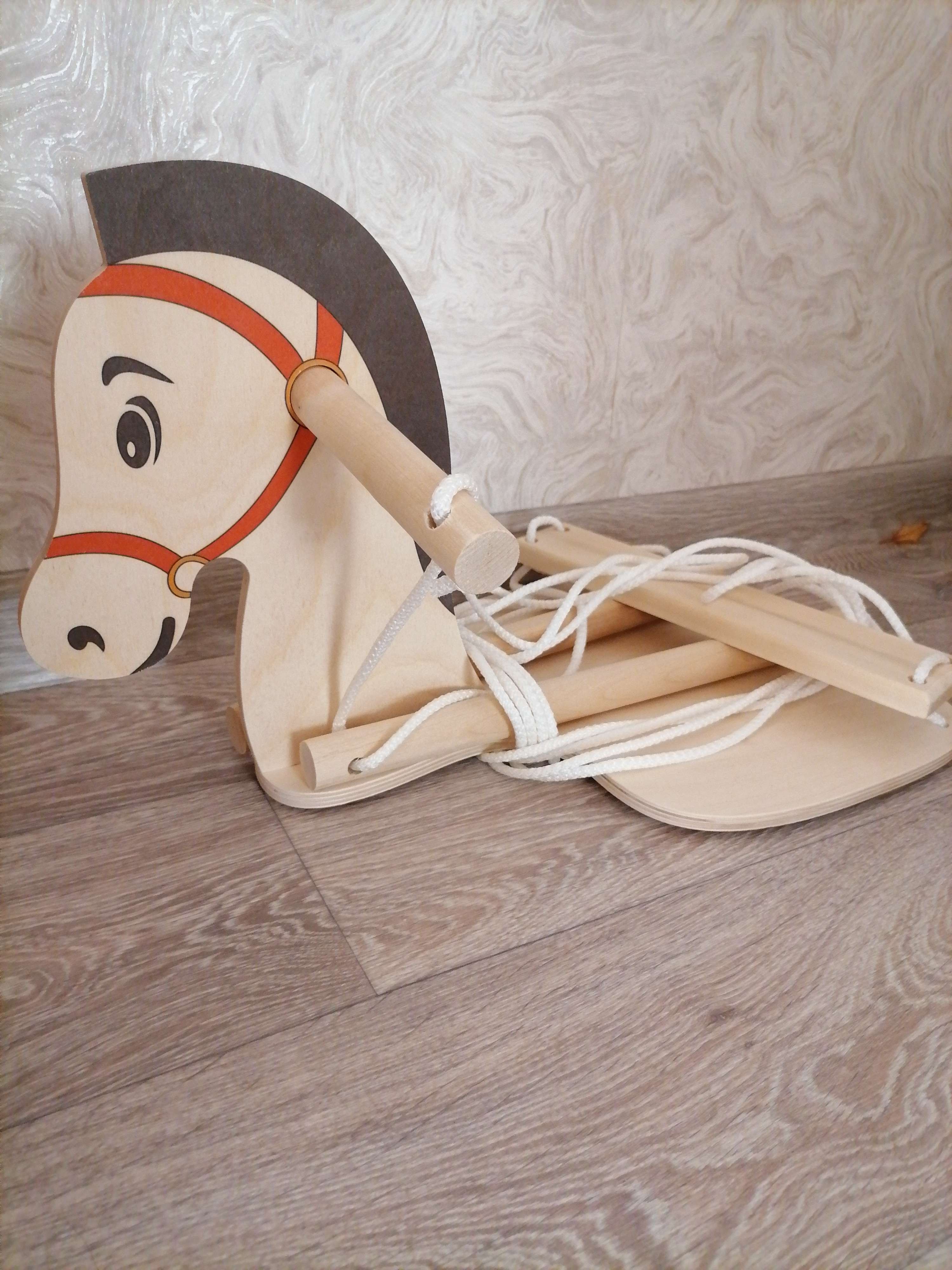 Фотография покупателя товара Качели детские подвесные "Конь", деревянные, сиденье 30×30см - Фото 1