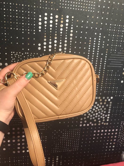 Фотография покупателя товара Сумка со строчкой и цветной подкладкой, бежевая - Фото 1