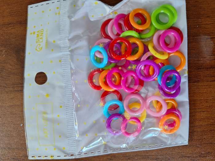 Фотография покупателя товара Бусины для творчества пластик "Колечки" цветные набор 50 шт 1,3 см - Фото 1