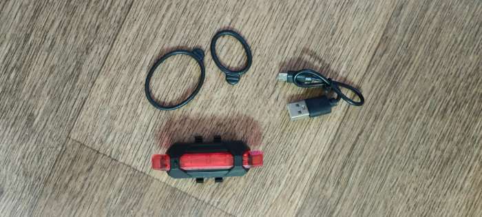Фотография покупателя товара Фонарь велосипедный задний аккумуляторный, водонепроницаемый, 5 диодов, 4 режима - Фото 1