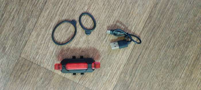 Фотография покупателя товара Фонарь велосипедный задний аккумуляторный, водонепроницаемый, 5 диодов, 4 режима - Фото 2