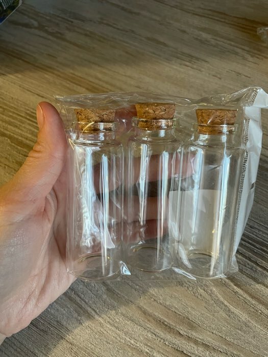 Фотография покупателя товара Декор для творчества стекло «Бутылочка с пробкой», набор 3 шт. 40 мл 8×3×3 см - Фото 1