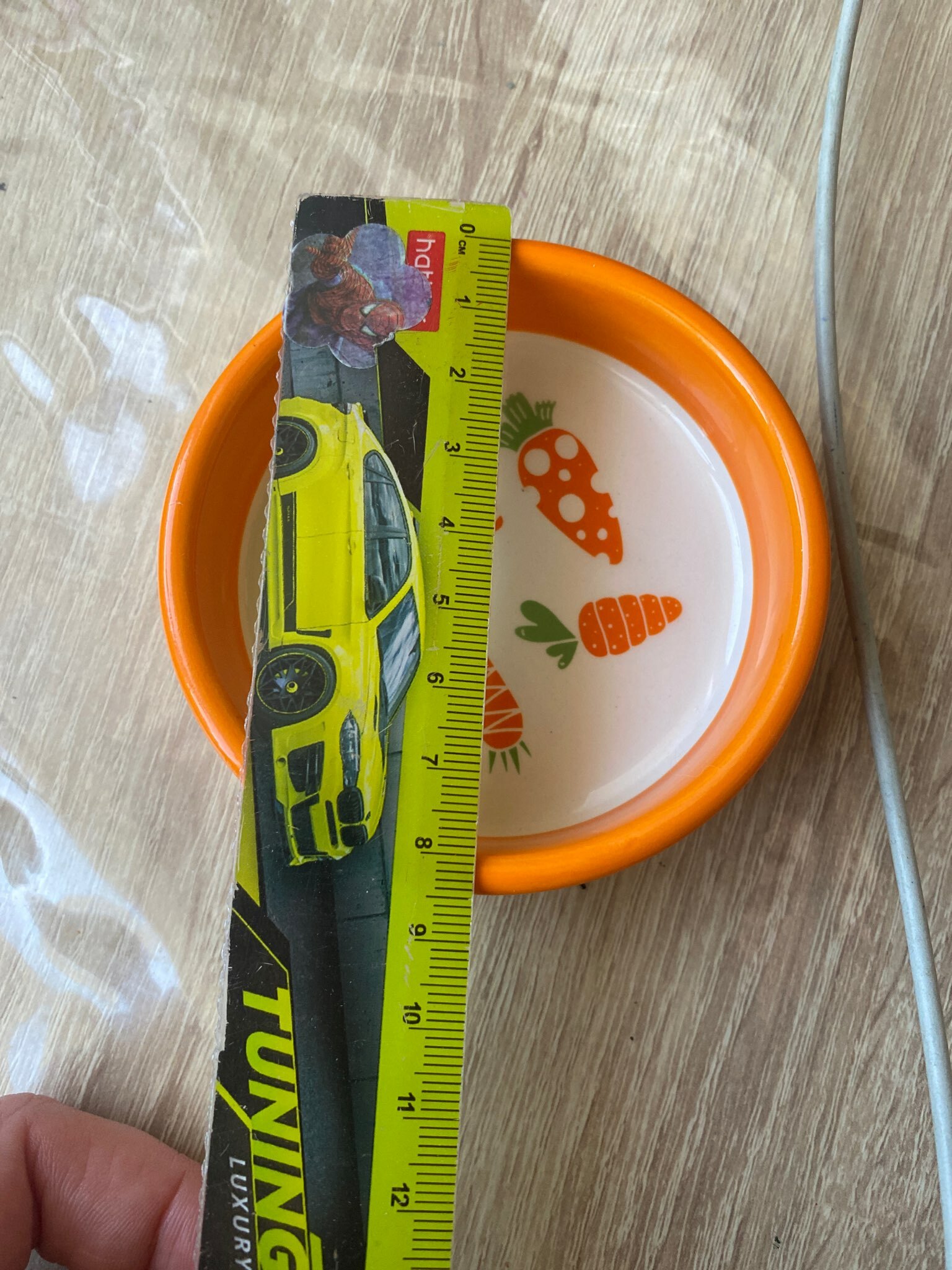 Фотография покупателя товара Миска керамическая с морковками 100 мл  8,8 х 8,8 х 3 см, оранжевая - Фото 1