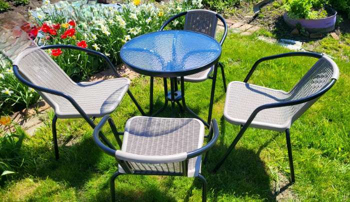 Фотография покупателя товара Набор садовой мебели: стол, 2 стула, коричневый - Фото 1