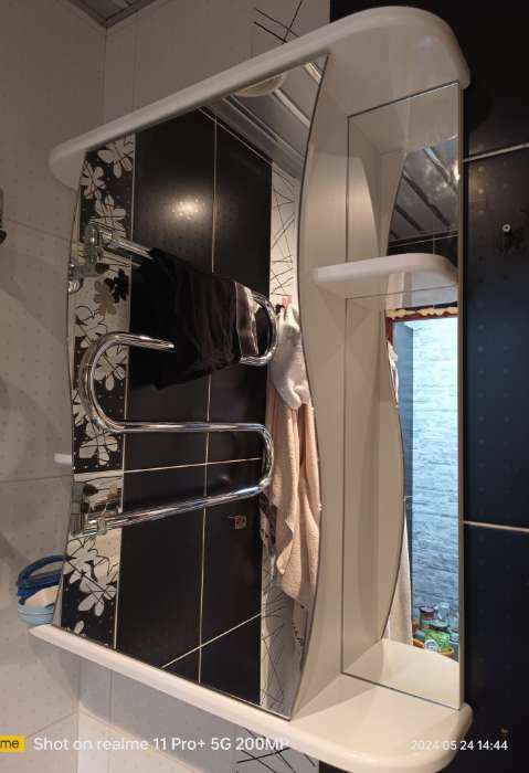 Фотография покупателя товара Зеркало шкаф для ванной комнаты Айсберг Волна 2-55, правый - Фото 1