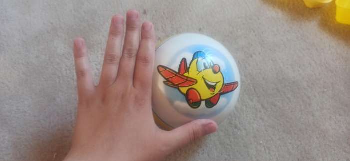Фотография покупателя товара Мяч с рисунком, диаметр 12,5 см, цвета МИКС - Фото 2