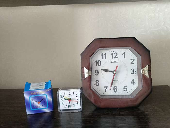 Фотография покупателя товара Часы - будильник настольные "Соломон", дискретный ход, 6 х 6 см, АА - Фото 1