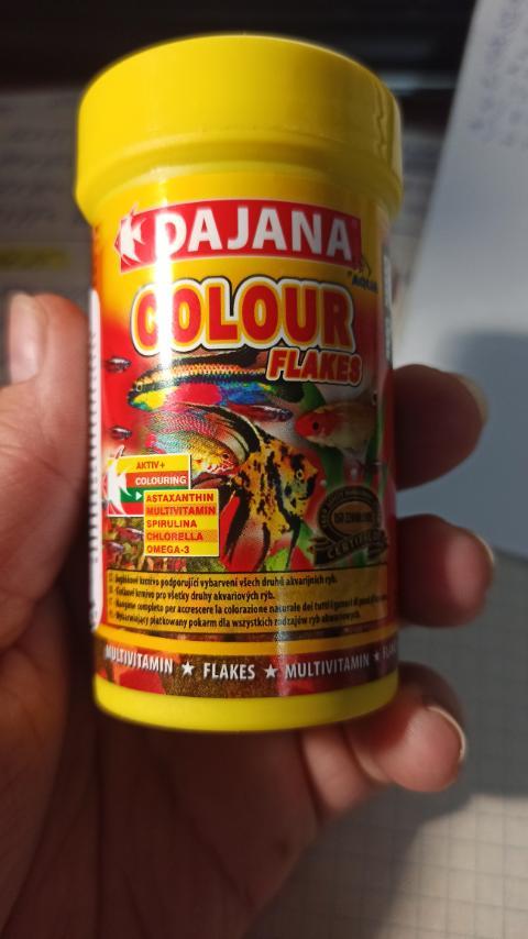 Фотография покупателя товара Корм Dajana Pet Color flakes для рыб, для окраса, хлопья, 100 мл. - Фото 3