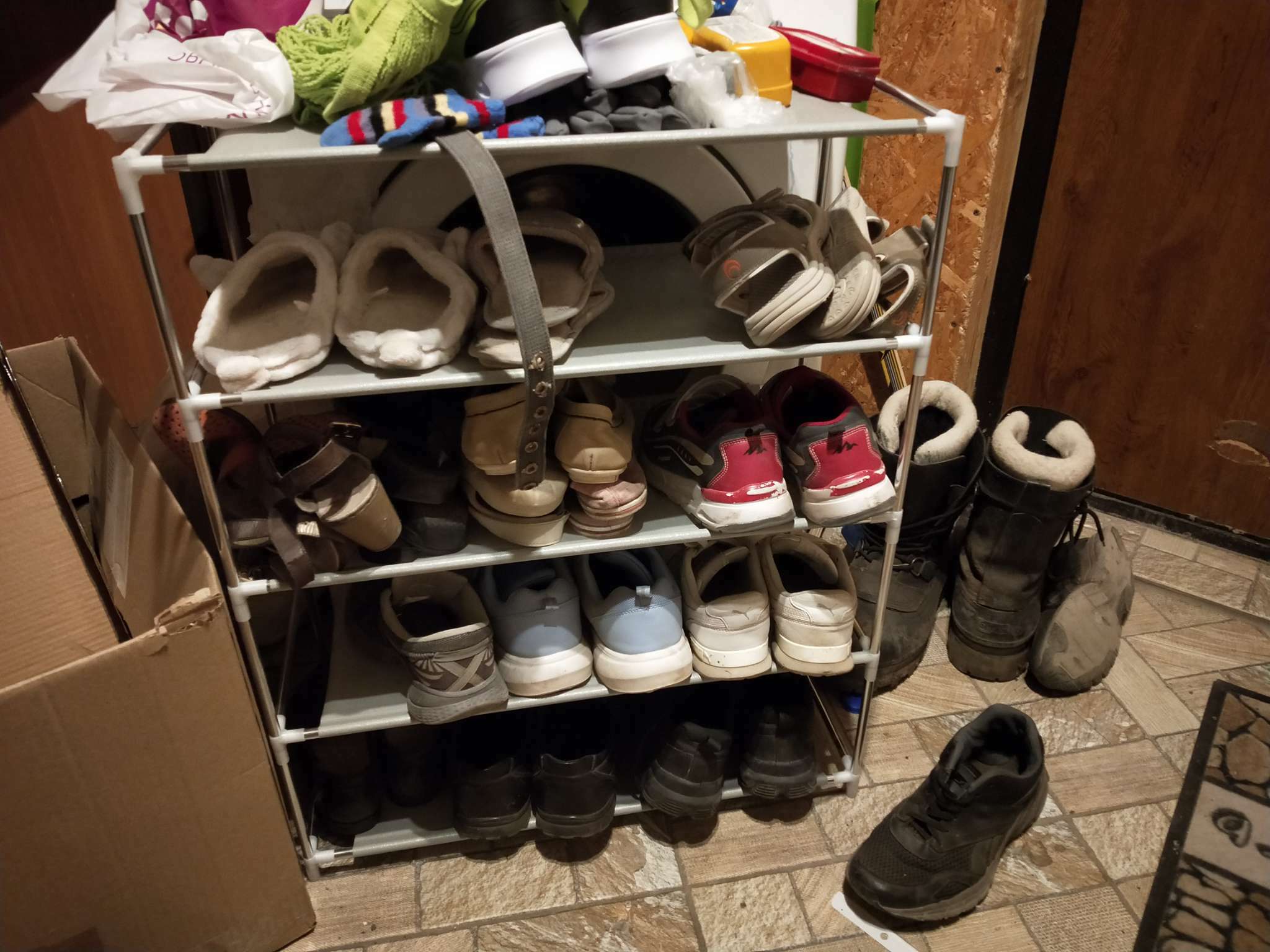 Фотография покупателя товара Полка для обуви LaDо́m, 5 ярусов, 60×30×72 см, цвет серый - Фото 1