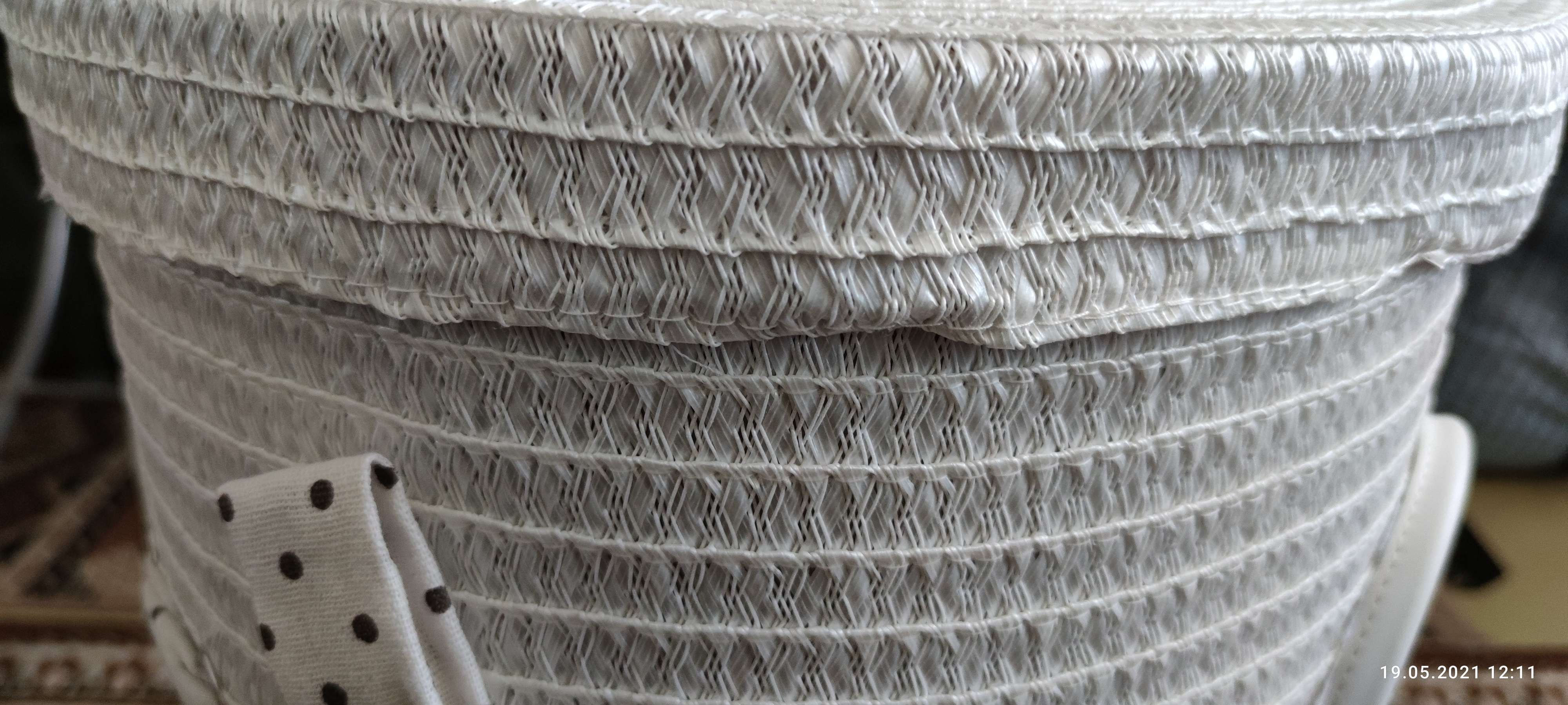 Фотография покупателя товара Корзина для белья универсальная плетёная Доляна «Грей», 41×41×55,5 см, цвет белый - Фото 5