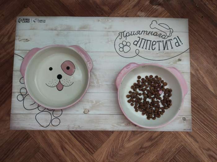 Фотография покупателя товара Коврик под миску нескользящий «Приятного аппетита», 43×28 см - Фото 1