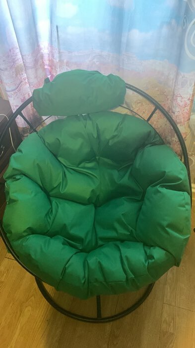 Фотография покупателя товара Кресло "Папасан" мини, с зелёной подушкой, 81х68х77см, микс - Фото 1
