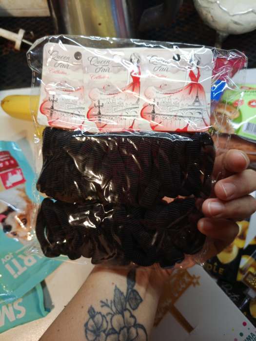 Фотография покупателя товара Резинки для волос QF «Марлен», набор 6 шт., грёзы, 4 см, чёрные - Фото 2