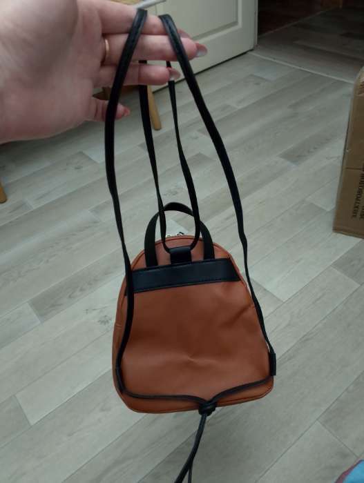 Фотография покупателя товара Мини-рюкзак женский из искусственной кожи на молнии, цвет коричневый - Фото 7