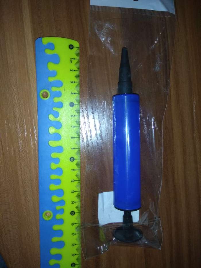 Фотография покупателя товара Насос для шаров, мини, 17 см, с ручкой, цвета МИКС - Фото 1