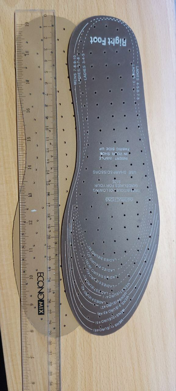 Фотография покупателя товара Стельки для обуви, универсальные, дышащие, р-р RU до 49 (р-р Пр-ля до 47), 30,5 см, пара, цвет коричневый - Фото 1