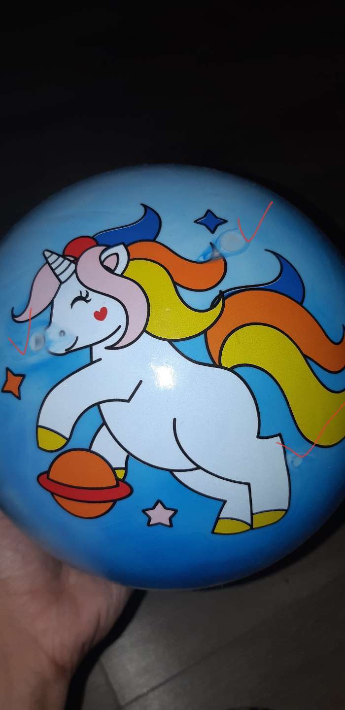 Фотография покупателя товара Мяч детский «Единорог», d=22 см, 70 г, цвета МИКС