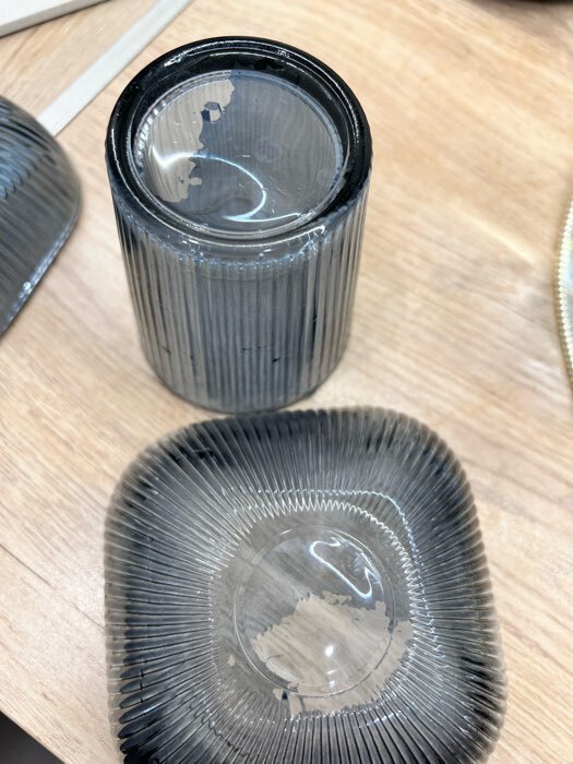 Фотография покупателя товара Набор стеклянной посуды «Мави», 6 предметов: 2 миски 350 мл, 2 стакана 250 мл, салатник 800 мл, тарелка d=20,8 см, цвет серый - Фото 1