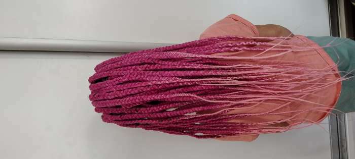 Фотография покупателя товара SIM-BRAIDS Канекалон двухцветный, гофрированный, 65 см, 90 гр, цвет светло-серый/русый(#FR-15) - Фото 3
