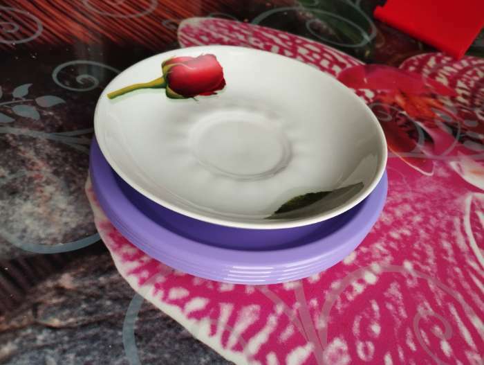 Фотография покупателя товара Тарелка для закусок, d=16 см, цвет МИКС