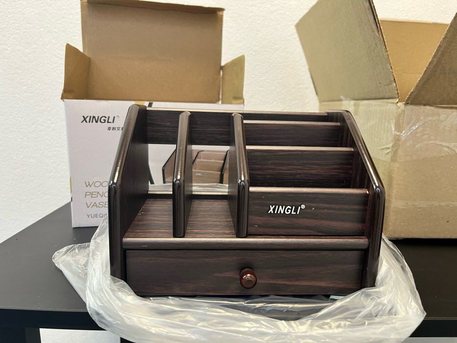 Фотография покупателя товара Органайзер 6 секций, ящик, дерево в полоску, 22×15×16 см - Фото 1