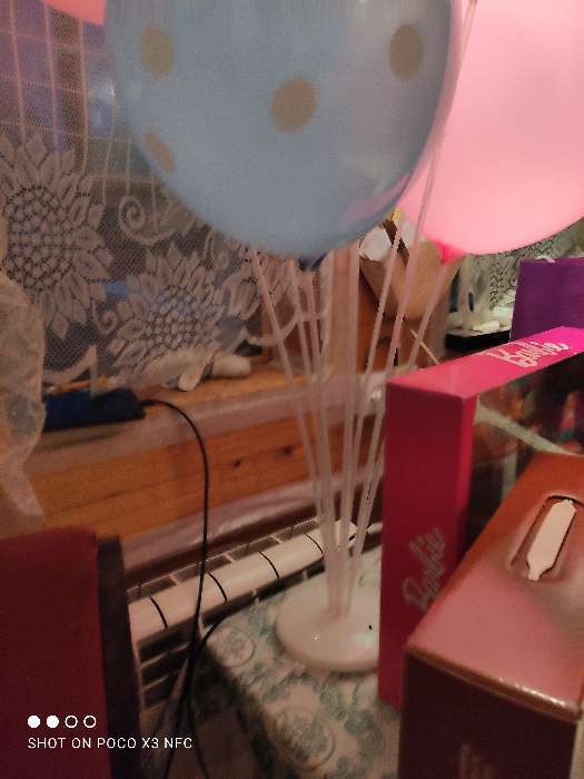 Фотография покупателя товара Подставка для воздушных шаров, 7 палочек и держателей, световая подставка, 70 см - Фото 7