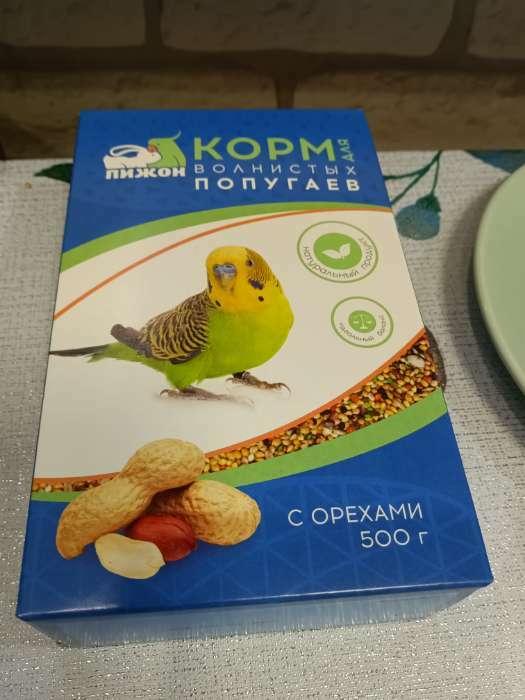 Фотография покупателя товара Корм "Пижон" для волнистых попугаев, с орехами, 500 г - Фото 5