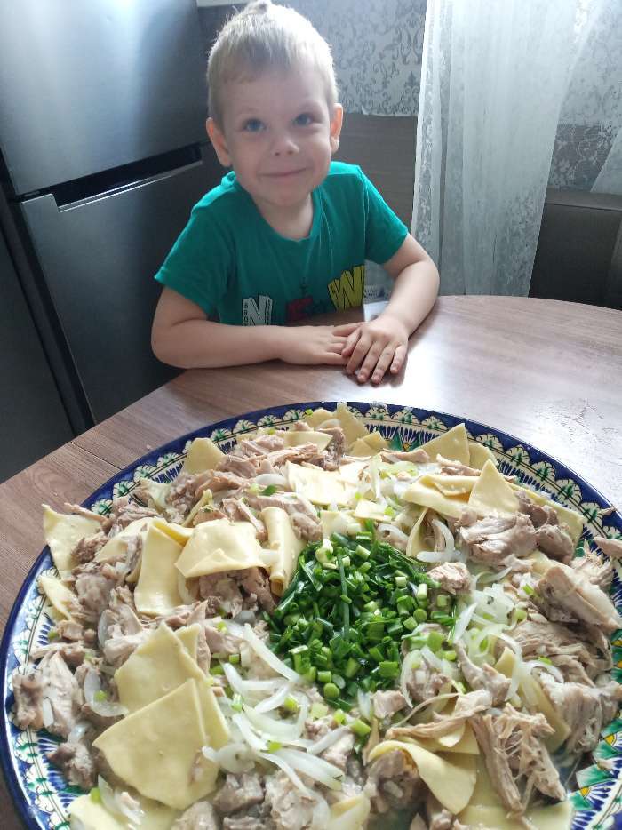 Фотография покупателя товара Ляган узбекский Риштанская керамика «Узоры», для плова, d=46 см, синий МИКС - Фото 2