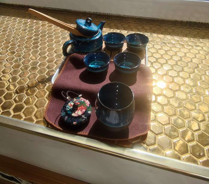 Фотография покупателя товара Набор для чайной церемонии 10 предметов, на 4 персоны, чашка 45 мл, чайник 180 мл, темный - Фото 2